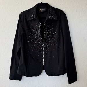 Christine Alexander Embellished Jacket Large Rhinestone Cowgirl Western Crystal